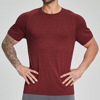 T-shirt décontracté sans couture en nylon et polyester respirant personnalisé pour hommes