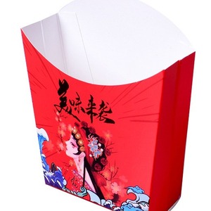 Caja de Papas Fritas Personalizada OEM, Biodegradable, Moderna, Reutilizable, Plegable, de Cartón Blanco con Laminado Mate - Product Image 2