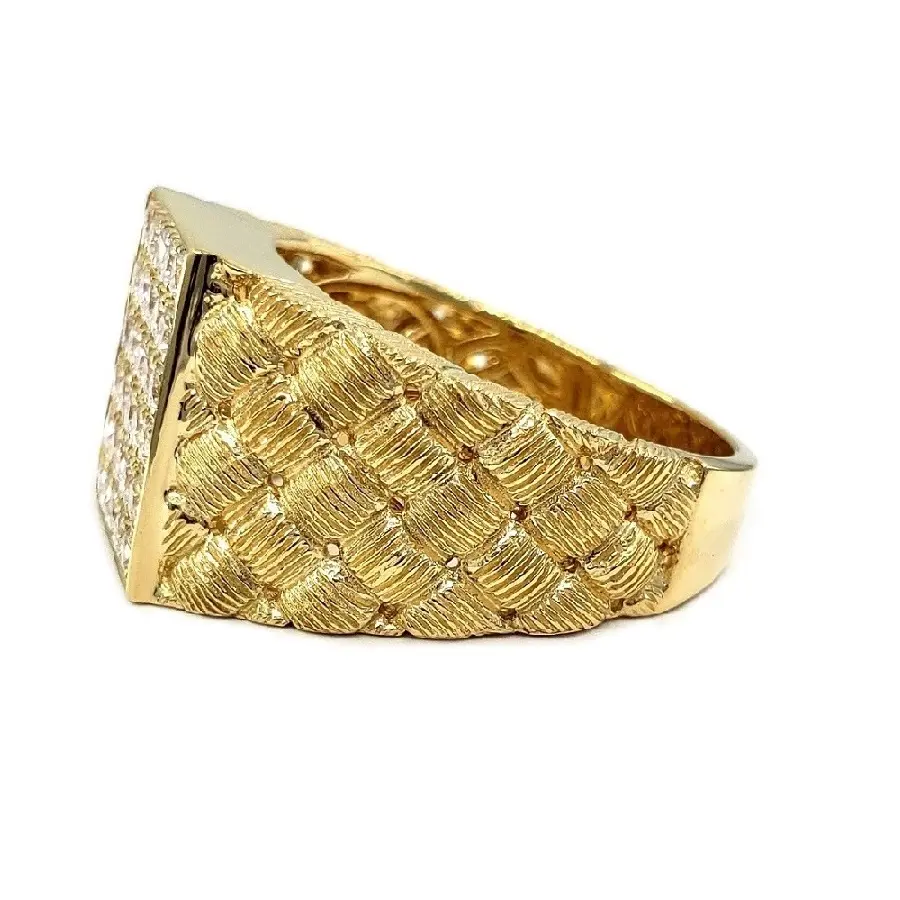Tailor Made Jewelry Unique Design High End Platinum Yellow Gold Natural Diamond Princess Large Gents Rings For Gentlemen