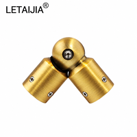 Connecteur pivotant réglable en acier inoxydable 304 pour tube rond, avec doubles manchons et vis de réglage, pour barre de support de douche (pièce de quincaillerie)