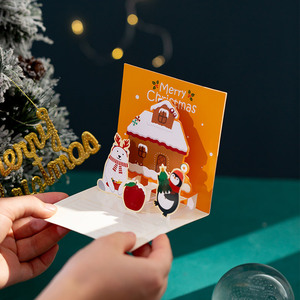 Merry Christmas Paper 3D Greeting Card with Envelope Christmas Supplies INS Santa Claus Greeting Cards - Product Image 4