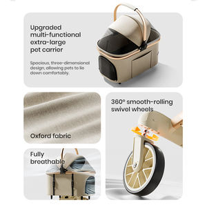 <span class=keywords><strong>Poussette</strong></span> de voyage légère pour chien avec roues amortissantes pour animaux de compagnie de petite et moyenne taille, utilisation en extérieur - Product Image 2