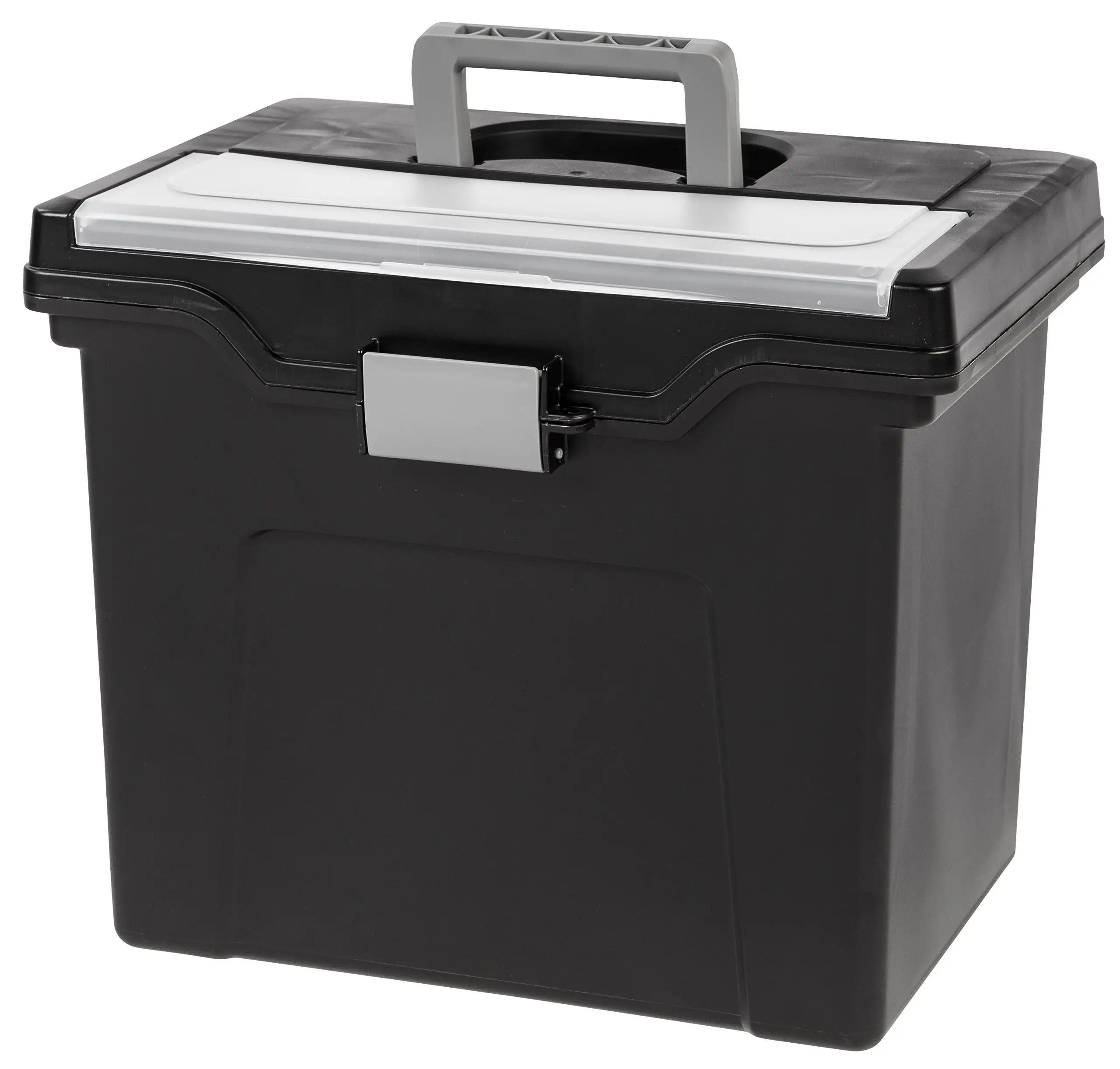 Custom LOGO Tote Organizer File Box Safety Lock Cover Plastic Storage Box