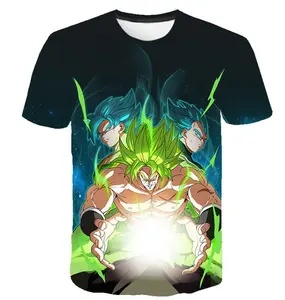 UFOGIFT เสื้อยืดแขนสั้นราคาถูก,เสื้อยืด Super Saiyan พิมพ์ลาย Goku Broly ปี3D สำหรับฤดูร้อน