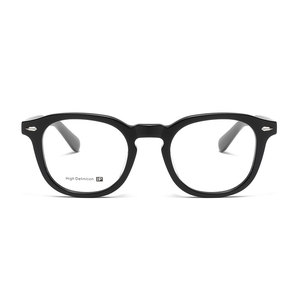 Gafas Clásicas Ovaladas de Montura Completa, Marco Negro Sólido, Lentes Anti-UV CR-39, Unisex para Adultos, Corrección de Visión - Product Image 1