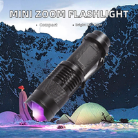Mini lampe torche LED portable pour le camping, zoom télescopique, gradation réglable, forte luminosité, double alimentation, lampe torche de poche pour l'extérieur