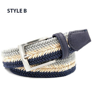 फैशन पुरुषों के डिजाइनर गोल्फ ब्रेडेड बेल्ट एलॉय पिन बकल आउटडोर खेल आकस्मिक बहुकोशिकीय बहुकोशिकीय बुने पॉलिएस्टर/रबर - Product Image 6