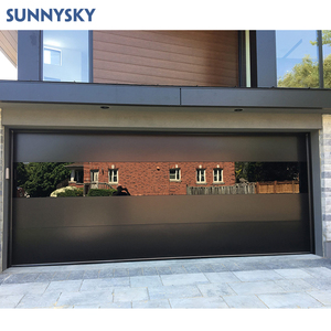 Sunnysky Ouverture automatique design moderne en alliage d'aluminium noir 16x7 <span class=keywords><strong>porte</strong></span> <span class=keywords><strong>de</strong></span> <span class=keywords><strong>garage</strong></span> double avec ressorts et quincaillerie - Product Image 3