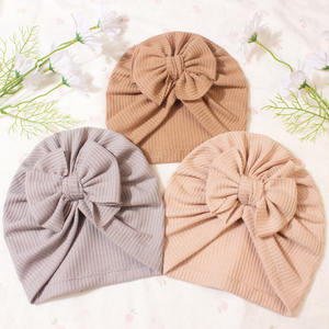 Nieuwe Baby Hoodie Schattige En Comfortabele Wafel Babyboog Foetale Hoed Om De Effen Kleur Hoed Van Fontanelle Kinderen Te Beschermen - Product Image 3