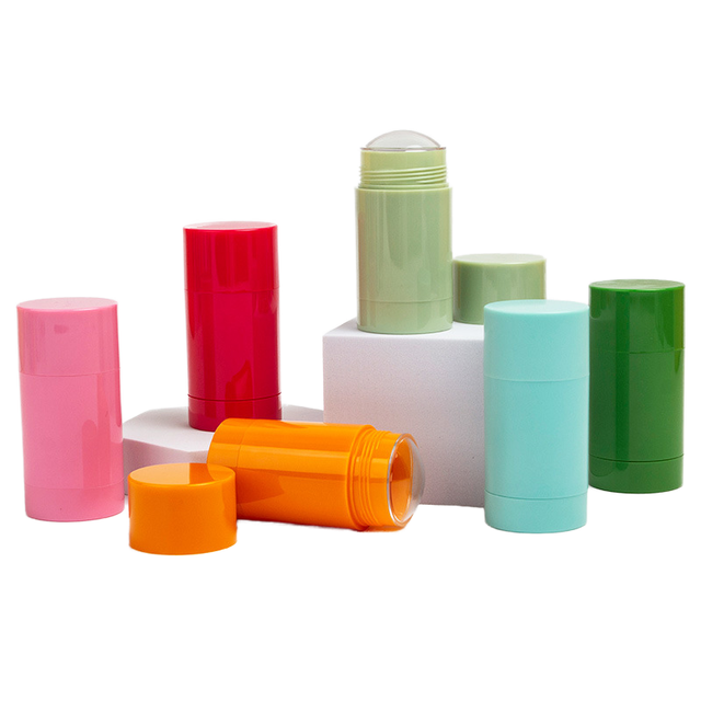 Empty PCR PP Plastic Cylinder Twist up UV Printed Screw Cap Deodorant Stick Tubes 75g 50g 30g 15g Antiperspirant