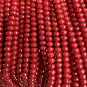 2024 Supplier wholesale round gemstones stones shape red coral fashion loose beads for necklace bracelet jewelry making