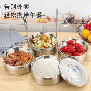 Stainless Steel Multi Layer <b>Insulated</b> <b>Lunch</b> <b>Box</b> Large Capacity 4 Tier For Office Workers Adult Cylinder Solid Color - Product Image 4
