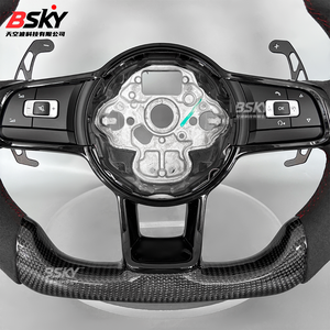 Volante de Fibra de Carbono con Levas Magnéticas, Compatible con Volkswagen MK8 MK7 MK6 <span class=keywords><strong>Golf</strong></span> R <span class=keywords><strong>GTI</strong></span> GTE Polo <span class=keywords><strong>GTI</strong></span> Golf8 <span class=keywords><strong>Golf</strong></span> 7, Modelos Antiguos y Nuevos - Product Image 3