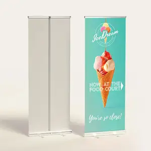 Shopping Advertising Display Retractable Outdoor Banner Easy Change Picture Roll Up Banner Stand