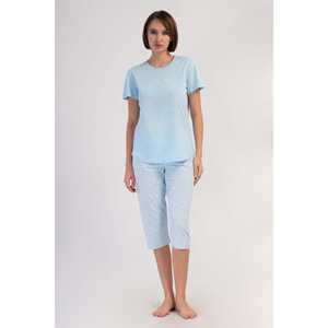 Traje de dormir capri ovalado de manga corta con cuello redondo para mujer - Product Image 4