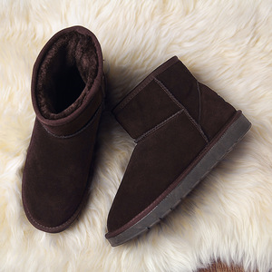 Snow Boots Ankle <b>Bootie</b> Round Toe Sheepskin Upper Plush Lining Rubber Outsole Warm Anti Slippery Unisex Winter Wear - Product Image 3