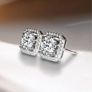 Pendientes de moissanita de suministro directo de fábrica, perfectos para uso nupcial o eventos formales, disponibles para suministro al por mayor - Product Image 1