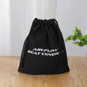 Bolsa con cordón de algodón con logotipo impreso personalizado natural ecológico promocional reciclado