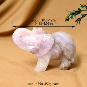 Oferta especial Cristal Natural Elefante Escultura Alta qualidade Quartzo Pedra Animal Escultura Cristal para Ornamentos de Mesa - Product Image 2
