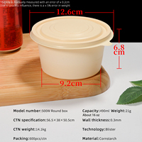 Boîte à glace en amidon de maïs écologique, compatible micro-ondes, biodégradable, conteneur de rangement rond pour desserts, qualité alimentaire, empilable