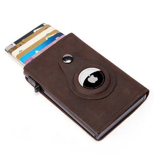 疯马歌舞秀皮革超薄钱包配AirTg皮革碳纤维射频识别阻挡信用卡智能钱包 - Product Image 2