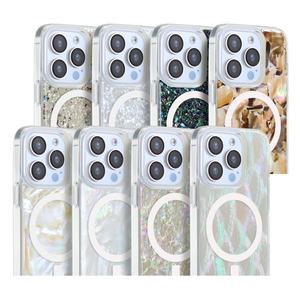Étui de téléphone personnalisé en nacre, coque magnétique transparente en TPU et PC pour iPhone 16 15 14 13 12 Pro Max - Product Image 6