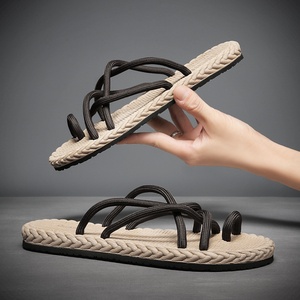 Sandales décontractées 2026 à succès pour hommes, chaussures de plage plates, tongs en corde tressée, vente en gros - Product Image 2