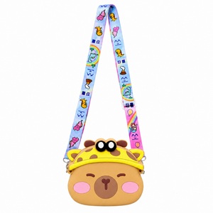 Capybara Silicone Zipper Crossbody Bag <b>Cute</b> Cartoon 3D Mini Soft Handmade Shoulder <b>Purse</b> Kids Waterproof Toddler Coin Pouch - Product Image 2