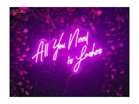 Winbo Dropshipping Enseigne néon LED personnalisée avec nom et logo, Décoration de chambre et de maison, Enseigne néon LED 'All You Need Is Lashes'