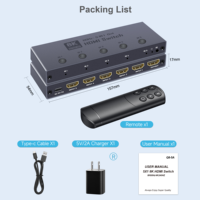 Télécommande à boutons chauds pour commutateur 5-en-1 8K60 Hardrock Metal, certifiée FCC CE ROHS, moule privé, Chine HEN