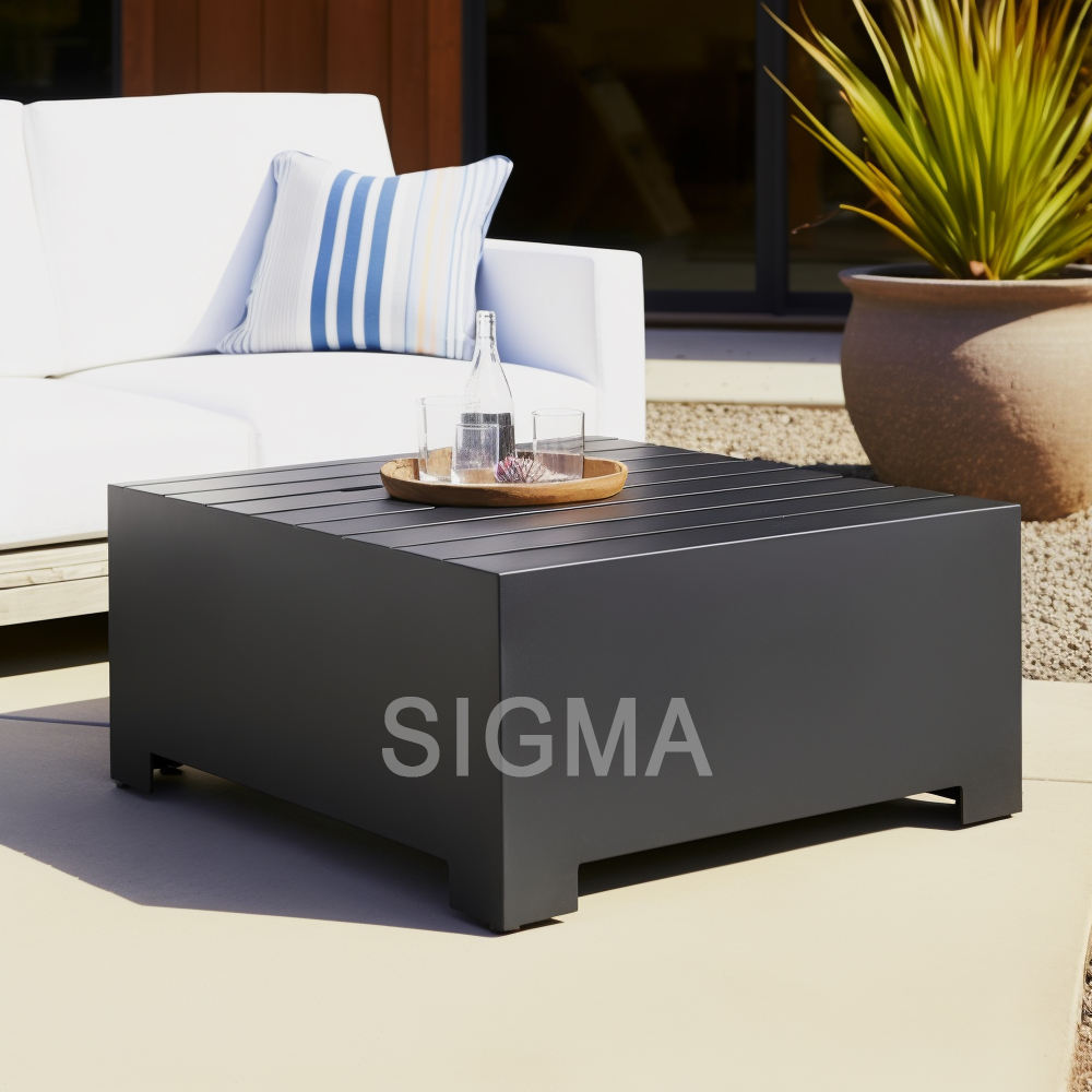 Modern Aluminum Outdoor Furniture Set  Aluminum Frame Outdoor Sofas Metal Side Table