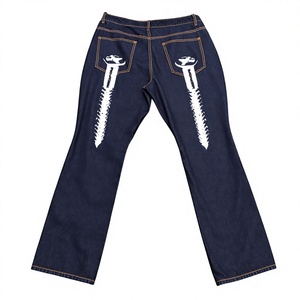 Jeans baggy Y2K personnalisés, streetwear hip-hop, pantalons en denim pour hommes, mode urbaine, personnalisation complète - Product Image 2