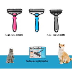 Brosse de toilettage pour animaux de compagnie, outil de toilettage en acier inoxydable, peigne démêlant pour poils emmêlés et noués, pour chats et chiens - Product Image 3