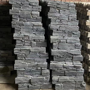 Panneaux de pierre naturelle de style moderne, revêtement mural extérieur en <span class=keywords><strong>ardoise</strong></span> noire <span class=keywords><strong>pour</strong></span> décorations extérieures, fendus - Product Image 5