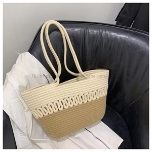 Bolsa de Playa de Paja Personalizada, Impermeable, de Gran Capacidad, para Mujer, Tipo Canasta, en Oferta - Product Image 5