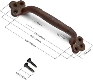 Hotselling Tùy Chỉnh Công Nghiệp Mộc Mạc Rusty Phong Cách Đúc Sắt Cửa Kéo Xử Lý Tự Làm Barn Cửa 3D Mô Hình Thiết Kế Đồ Họa Giải Pháp