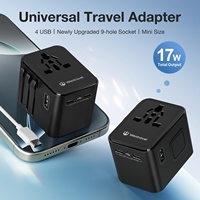 Adaptador de Viaje Universal Wontravel de 17W con 2 Puertos USB para Todo el Mundo