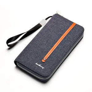 Hot sales Baellerry S1523 Long Zipper Men's Wallet Retro Canvas purse Leisure Multi-card mobile phone coin Wallet wholesales