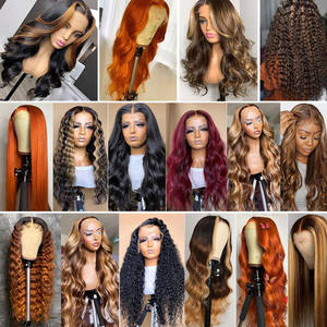 Wig Frontal 13x6 pirang Highlight rambut manusia Highlight coklat Wig renda penuh 360 Wig keriting gelombang dalam renda HD Wig depan - Product Image 3