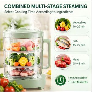 Robot culinaire pour bébé en verre de haute qualité, silencieux, avec chauffe-biberon et cuiseur vapeur pour purées, pour la maison, la voiture et le camping-car - Mixeur multifonctionnel pour nourrissons - Product Image 3