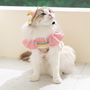 ชุดเสื้อผ้าหมวกดอกไม้สำหรับแมวฤดูร้อนน่ารักของ Gaby ชุดใหม่สำหรับโชว์ขายส่ง - Product Image 3