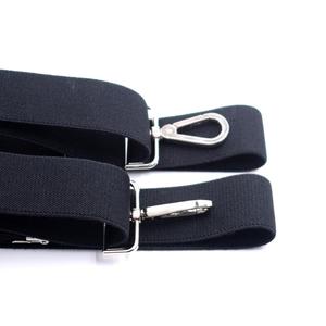 Clip Gancio Fibbia Della Cinghia degli uomini del Metallo di Colore solido Nero Pantaloni <span class=keywords><strong>Bretelle</strong></span> - Product Image 4