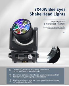 7X40W Shake Head <b>Lights</b> Dmx512 RGBW 4in1 LED Zoom Bee Eyes for Stage Disco Party KTV - Product Image 4