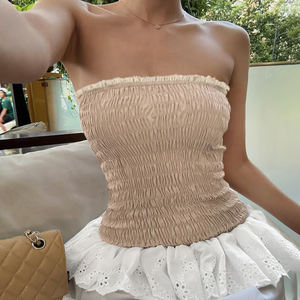 Top tube patchwork pour femme, nouvelle collection été, léger, respirant, en maille, décontracté, avec logo frontal - Product Image 4