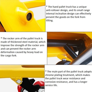 Transpallet Idraulico Made in China 2500kg <span class=keywords><strong>3t</strong></span> Carrello Elevatore Industriale con Pneumatici e Freno a Mano - Product Image 5