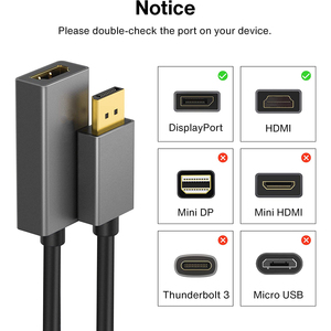 Xput Tùy Chỉnh 4K 60Hz Mạ Vàng Cổng Hiển Thị Để HDMI Cable Adapter Nam Để Nữ Chuyển Đổi Với PVC/Nylon Bện Cho TV - Product Image 2