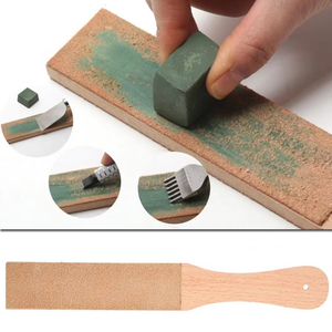 Pour l'affûtage des couteaux, affûteur de couteaux, bloc de polissage en cuir, composé de polissage - Product Image 1