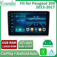 En stock Krando android tablet gps fm radio pour Peugeot 107/206/301/307/308/407/408/607 smart upgrade voiture gps navigation écran