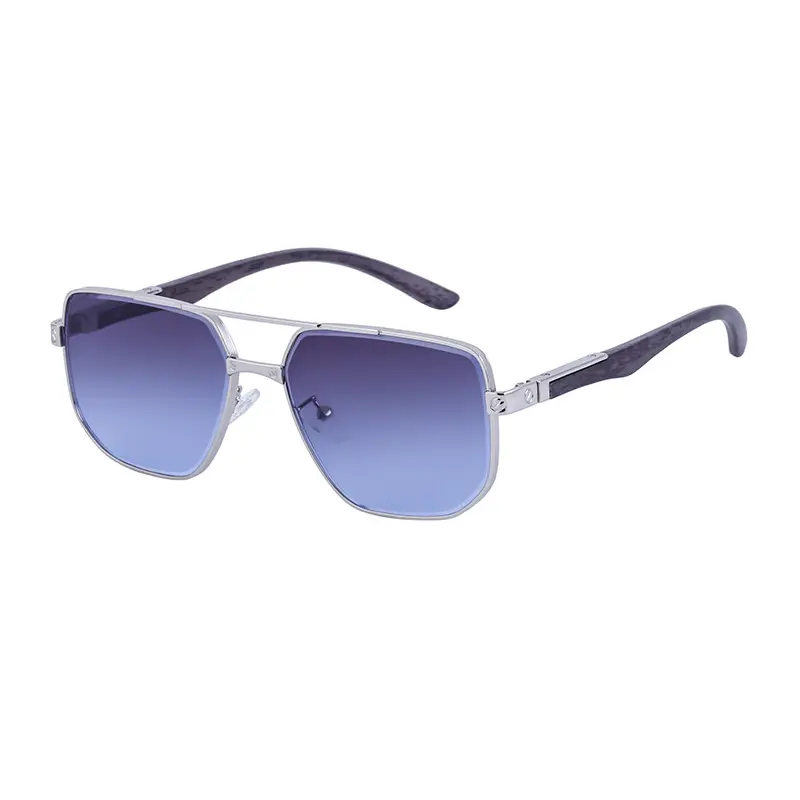 LM-2A703 Vintage Square Frame Wood Grain Sunglasses Men Fashion Diamond Cut Edge Sunglasses Women Wholesales Glasses