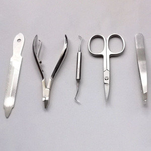 Stainless Steel <b>Nail</b> <b>Kit</b> With Cuticle Pusher Scissors And Clippers In Portable Bag For Manicure And Pedicure Beauty Instruments - Product Image 3